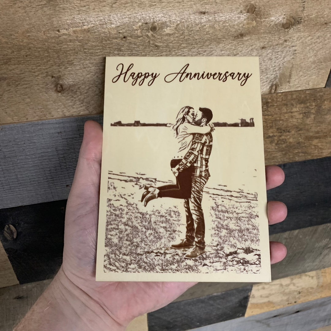 Wood Anniversary Card, Wooden Anniversary Card, 5th Anniversary Card