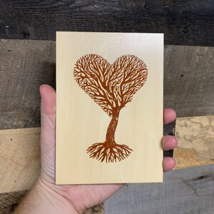 Wood Love Card, Wood Anniversary Card, Wood Heart Card, Wood Valentine's Day Card, Wood Engagement Card, Wood Sweetest Day Card, Wood Card