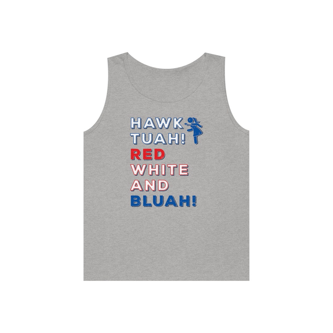 Hawk Tuah Red White Blue Tank Top Hawk Tuah 4th of July Tank Top Hawk