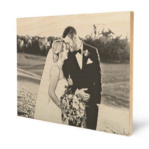 Wood Photo, Photo On Wood, Custom Wood Photo, Wood Anniversary Photo, 5th Anniversary Photo, Wood Portrait