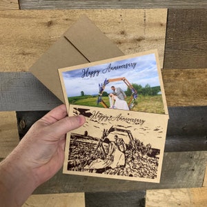 Raw MDF Wood Anniversary Card, Wooden Anniversary Card, 5th Anniversary Card, Wood Love Card, Wooden Love Card, Wood Personalized Card
