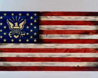 Wood Navy Flag, Navy American Flag, Wood American Flag, Veteran, Military, Gift, Handmade, Hand carved