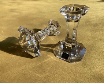 Crystal Candlestick Holders, made in Germany, set of candlestick holders