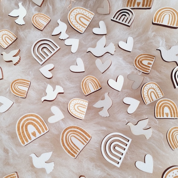 Magical scattered decorations for unforgettable children's birthdays and baptisms - made of poplar wood birthday | Baptism | Communion