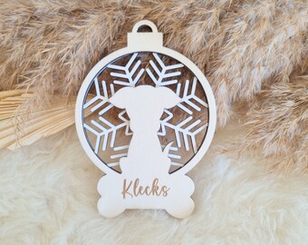 Exclusive poplar wood Christmas tree decorations for dog parents: individually designed for real dog moms