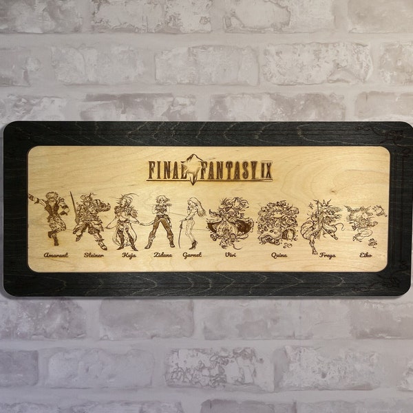 FF9 Wall Art - Zidane Garnet Vivi Kuja & more - Final Fantasy IX Gamer Gift - Video Game, Engraved Wood, Handmade