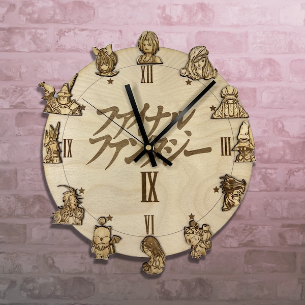 FFIX Wall Art Clock - Freya, Zidane, Vivi, Grenat - Cadeau ou décor FF9 pour les joueurs de Final Fantasy - Renseignez-vous sur les commissions et l’art FF personnalisé