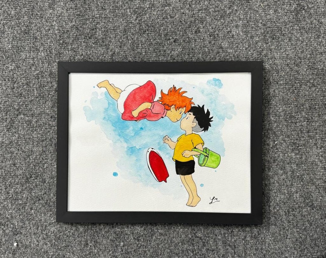 Studio Ghibli Ponyo Wall Art Original not a Print Watercolor Painting