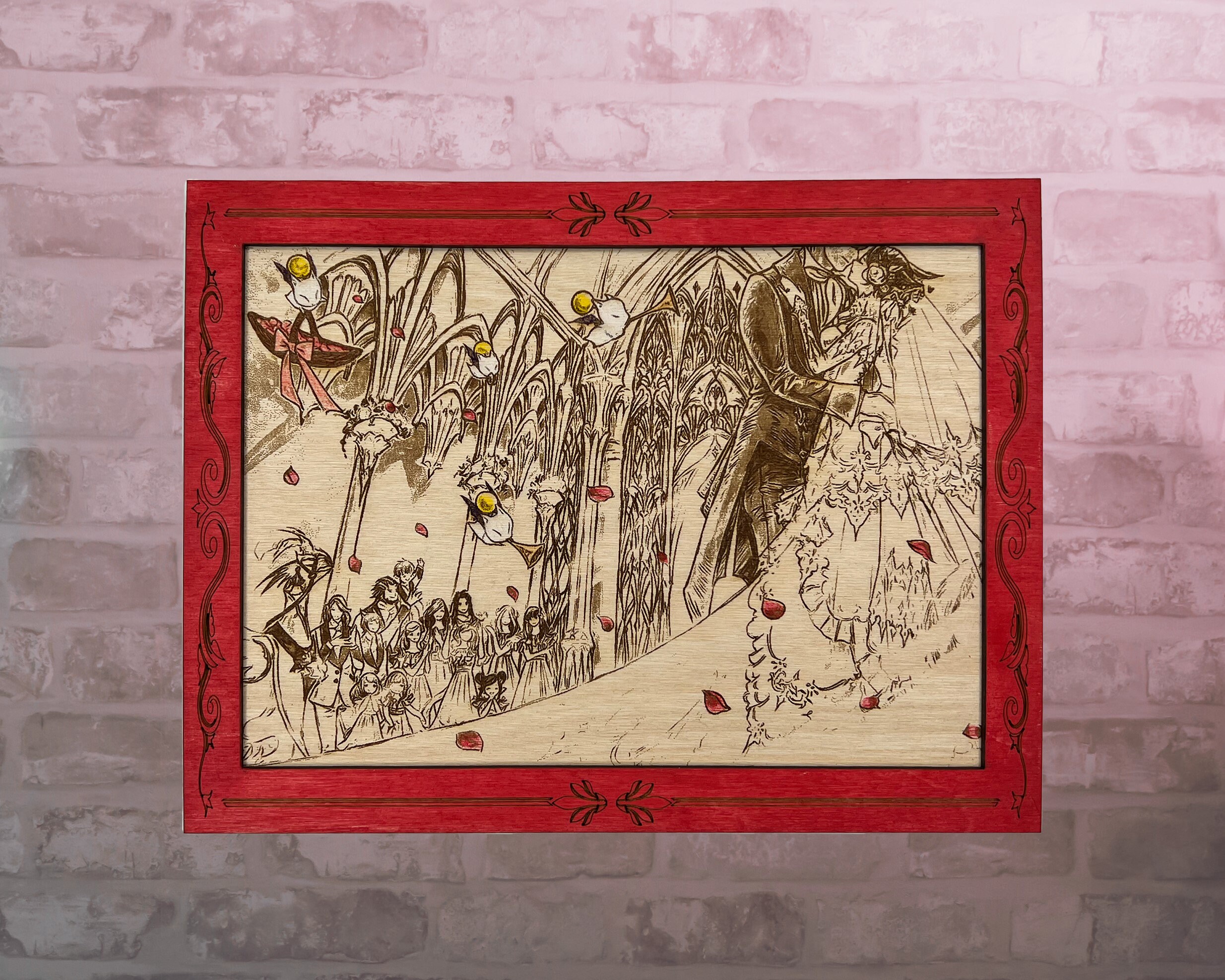 FFXIV Wall Art Moogles at Wedding FF14 Decor for Final Etsy