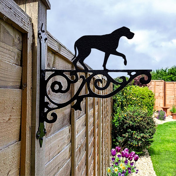 Great Dane hangende mandbeugel, hond hangende beugel voor tuin, Great Dane cadeau voor tuinliefhebber, metalen tuindecor