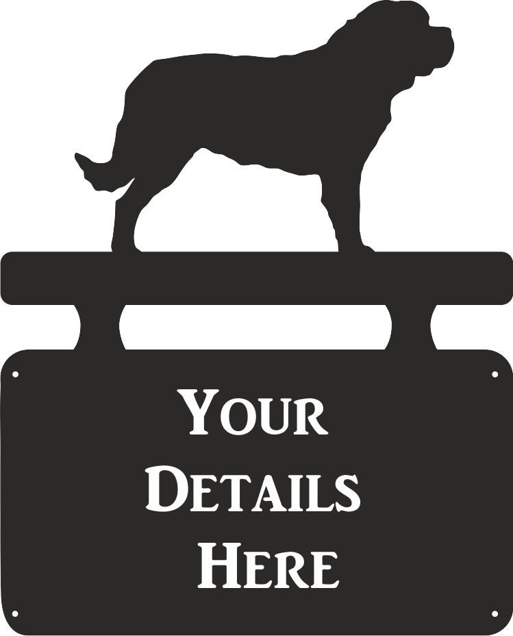 Saint Bernard Aluminium House Sign Personalised House Name/No & Street Name Saint Bernard Aluminium House Sign Personalised House Name/No & Street Name