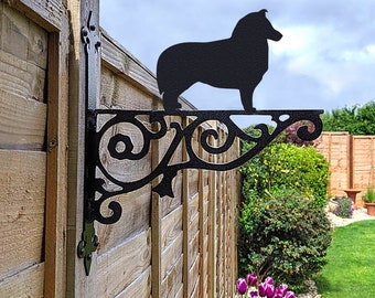 Shetland Sheepdog Hanging Basket Bracket, Dog Hanging Bracket For Garden, Sheltie Gift For Garden Lover, Metal Garden Decor