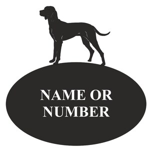 Hungarian Visla Oval House Plaque - Personalised Black Metal House Sign