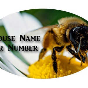 Bee on Flower House Sign Outdoor Metal Printed Coloured House Plaque - UV Printed Design