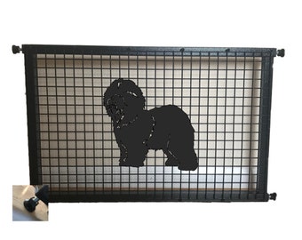 Old English Sheepdog Puppy Guard -  Pet Safety Gate Dog Barrier Home Doorway Stair Guard