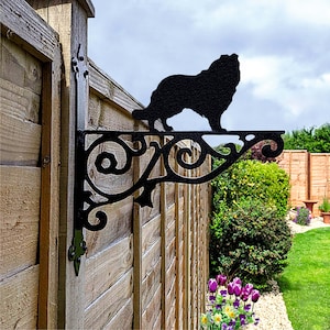 Rough Collie Hanging Basket Bracket, Dog Hanging Bracket For Garden, Rough Collie Gift For Garden Lover, Metal Garden Decor