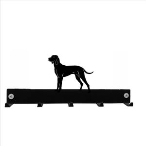 Hungarian Vizsla Coat/Key Hanger - Black Metal Wall Mounted Coat Hooks / Lead Hook Rack