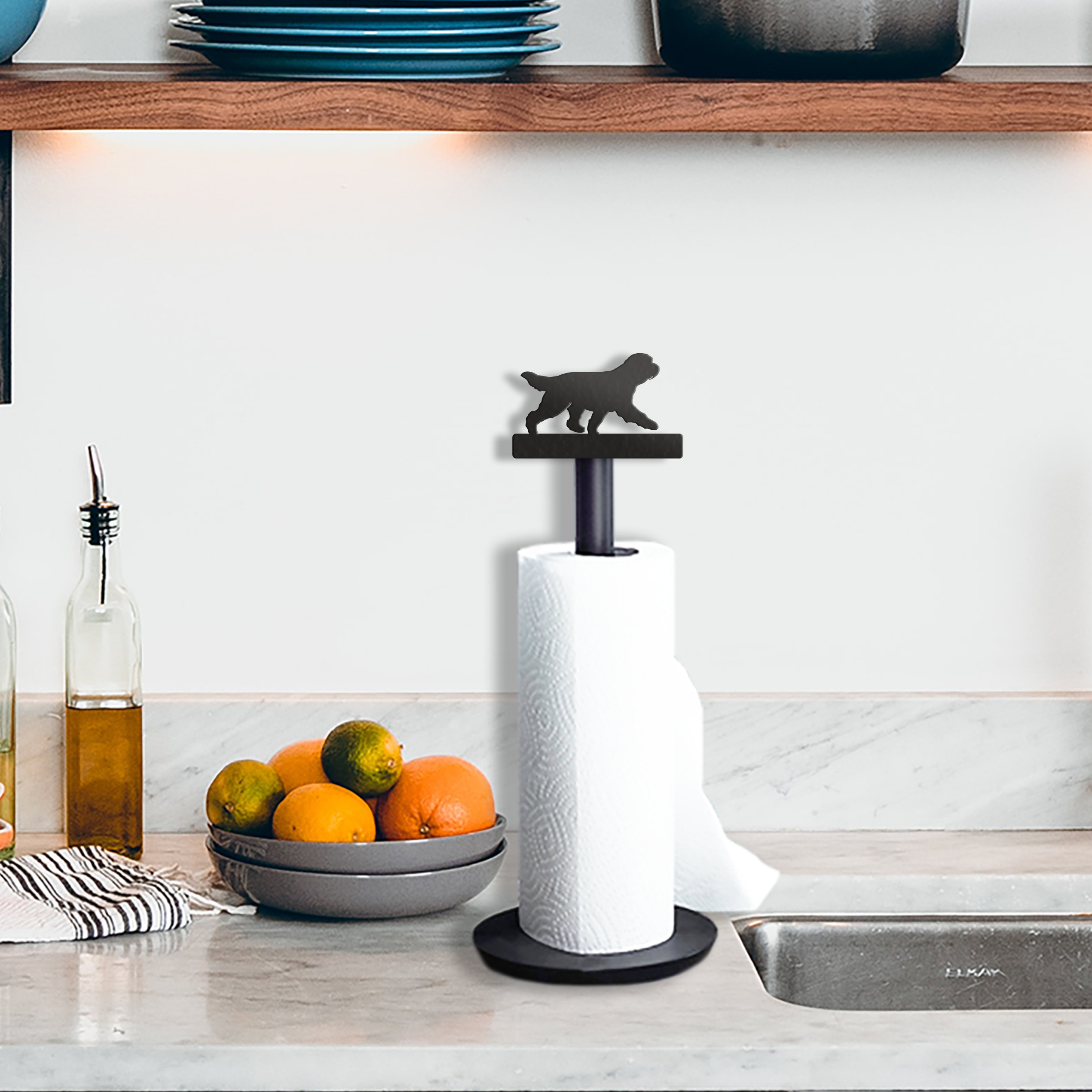 Black metal kitchen roll holder new arrivals