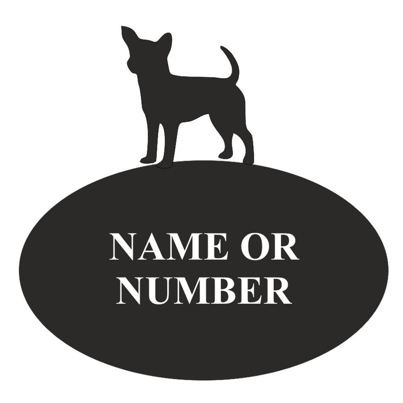 Chihuahua 2 Line Wall Address PlaqueSign