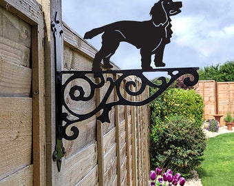Working Cocker Spaniel Hanging Basket Bracket, Dog Hanging Bracket For Garden, Working Cocker Gift For Garden Lover, Metal Garden Decor