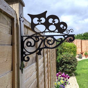 Ornamental Hanging Bracket - Contemporary Hanging Basket Bracket Wall Mounted Decorative Garden Hanging Basket Black