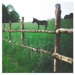 Donkey Fence Topper, Metal Garden Art Gift For Donkey Lover, Steel Post Topper For Donkey Owner, Gift For Donkey Owner, Metal Garden Decor