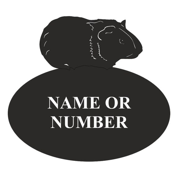 Guinea Pig House Name Feature Plaque Outdoor Hanging Metal Black