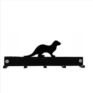 Otter Coat/Key Hanger - Black Metal Wall Mounted Coat Hooks / Lead Hook Rack