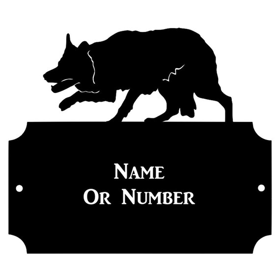 Beagle Metal Rectangular Cutaway House Plaque Address Wall House Number ...