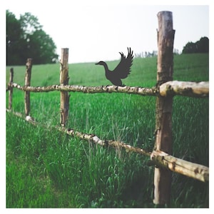 Duck Fence Topper, Metal Garden Art Gift For Duck Lover, Steel Post Topper For Duck Owner, Gift For Smallholder, Garden Decor