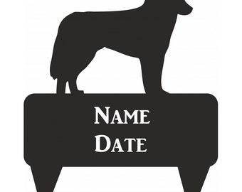 Husky Rectangular Memorial Plaque - For Pet Dogs & Cats - Personalised Grave Stone