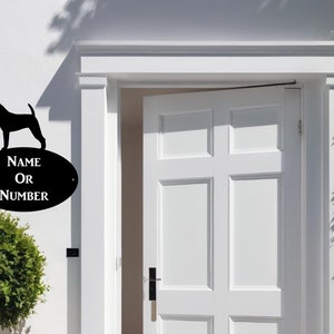 Irish Terrier Oval House Plaque - Personalised Black Metal House Sign