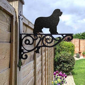 Newfoundland Hanging Basket Bracket, Dog Hanging Bracket For Garden, Newfoundland Gift For Garden Lover, Metal Garden Decor