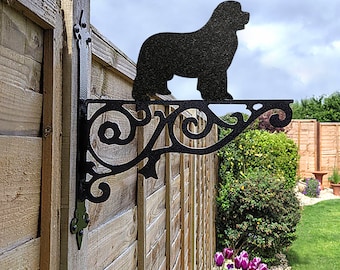 Newfoundland Hanging Basket Bracket, Dog Hanging Bracket For Garden, Newfoundland Gift For Garden Lover, Metal Garden Decor