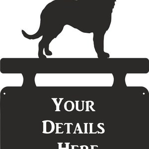 Irish Wolfhound House Name Feature Plaque - Outdoor Hanging Metal Black House Sign Personalised