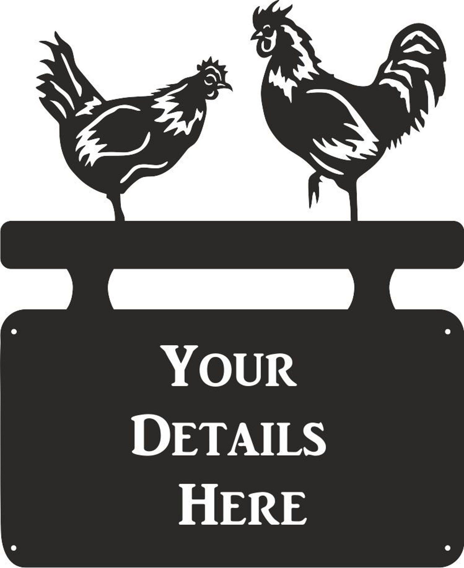 Chickens House Name Feature Plaque Outdoor Hanging Metal Etsy