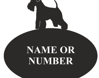 Miniature Schnauzer Oval House Plaque - Personalised Black Metal House Sign