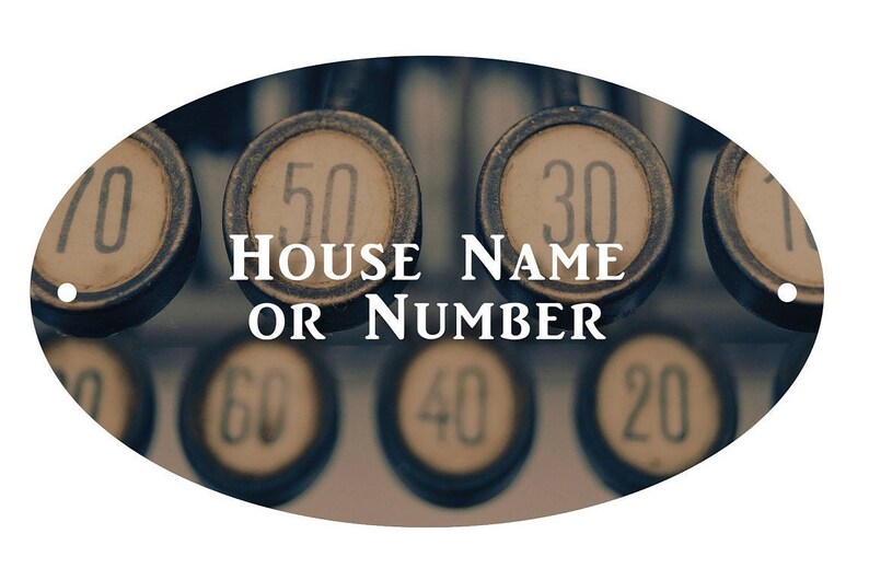 Type Writer UV Printed Metal House Plaque