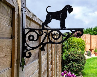 Giant Schnauzer Hanging Basket Bracket, Dog Hanging Bracket For Garden, Giant Schnauzer Gift For Garden Lover, Metal Garden Decor