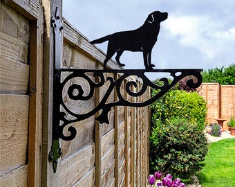 Labrador Hanging Basket Bracket, Dog Hanging Bracket For Garden, Labrador Gift For Garden Lover, Metal Garden Decor
