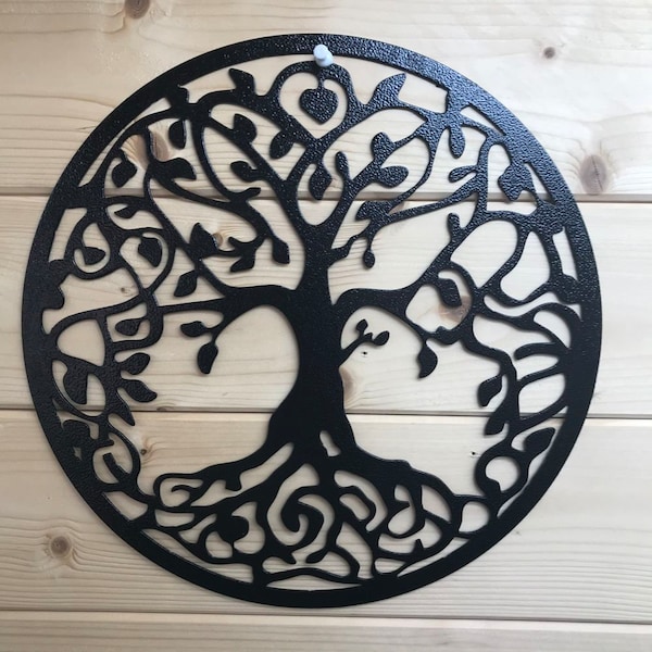 Tree of Life Metal Wall Art - Home Decor Black Metal Hanging Piece