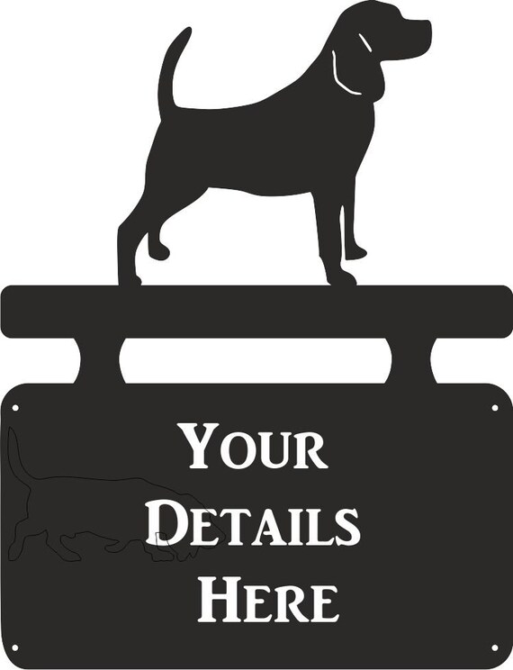 Beagle Metal Rectangular Cutaway House Plaque Address Wall House Number ...