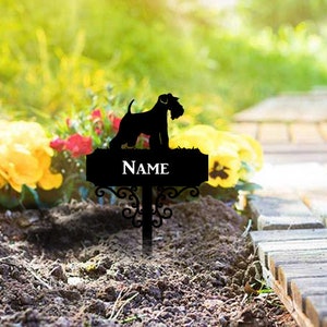 Mini Schnauzer Memorial Outdoor Garden Plaque