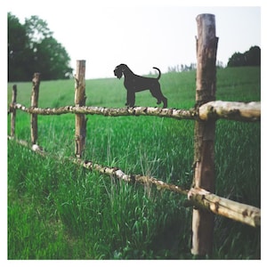 Giant Schnauzer Dog Fence Topper, Metal Garden Art Gift For Dog Lover, Steel Post Topper For Dog Owner,  Garden Decor
