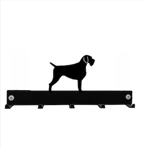 German Wire haired Pointer Hook Coat/Key Hanger - Black Metal Wall Mounted Coat Hooks / Lead Hook Rack