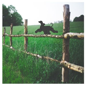 Afghan Hound Dog Fence Topper, Metal Garden Art Gift For Dog Lover, Steel Post Topper For Dog Owner,  Garden Decor
