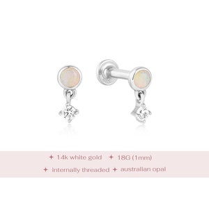 White gold flat back earrings cheap
