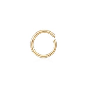 14k Solid Gold Clicker Hoop, Gold Hinged Clicker Hoop, 5MM Solid Gold Helix Hoop, 18G Gold Nose Hoop, Gold Septum Hoop, Tragus Segment Hoop