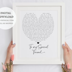 Printable Special Friend Poem Print (DIGITAL DOWNLOAD)
