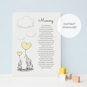 New Mummy Print - Printable Pregnancy Gift - Mum-to-be Gift - Mummy to Be Gift - 8 x 10&quot; - Mummy & Mommy included (DIGITAL FILE)